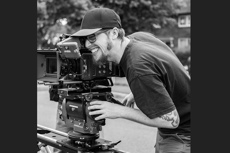 Once Bitten... cinematographer Mat Johns on the set of his award-winning short A Father's Day