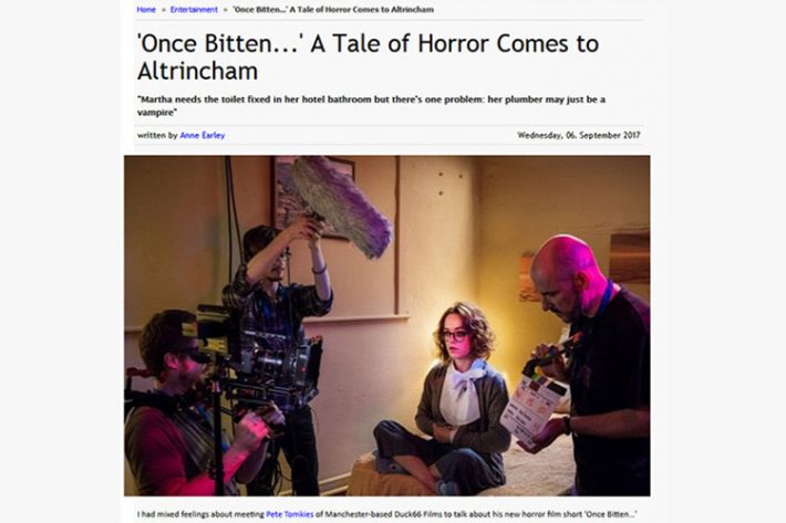 A Tale Of Horror Comes To Altrincham! Once Bitten… director Pete Tomkies was interviewed by Anne from So Altrincham earlier this month.