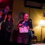 Once Bitten… director Pete Tomkies (centre) lost in the moment on set