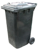 Black wheelie bin