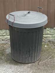 Very old dust bin without wheels