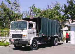 Bahamian trash collection vehicle